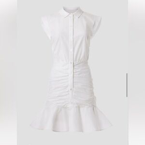 Veronica Beard Elegant White Ruffled Dress